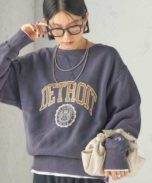 SHIPS / シップス スウェット | 《予約》【SHIPS別注】Champion: リバー スウィーブ ロゴ スウェット（ネイビー）