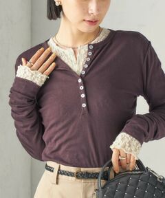 SHIPS / シップス カットソー（半袖以外） | 《予約》【SHIPS別注】miller:シアー ヘンリー ネック ロング スリーブ TEE 26AW