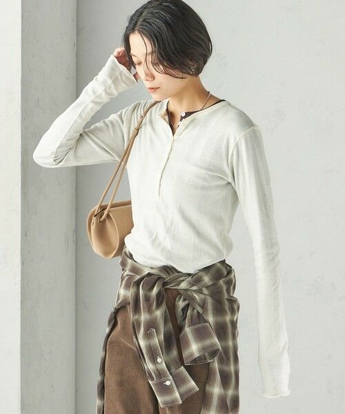 SHIPS / シップス カットソー(半袖以外) | 【SHIPS別注】miller:シアー ヘンリー ネック ロング スリーブ TEE 26AW | 詳細12