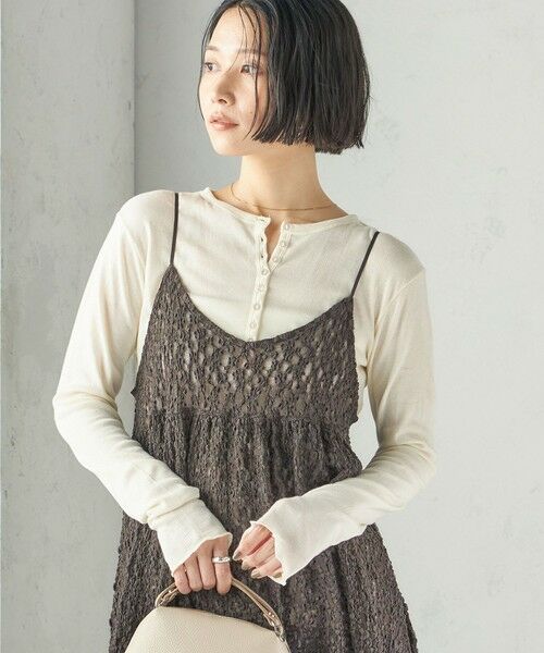 SHIPS / シップス カットソー(半袖以外) | 【SHIPS別注】miller:シアー ヘンリー ネック ロング スリーブ TEE 26AW | 詳細14