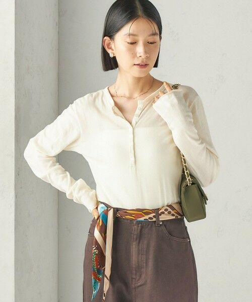 SHIPS / シップス カットソー(半袖以外) | 《予約》【SHIPS別注】miller:シアー ヘンリー ネック ロング スリーブ TEE 26AW | 詳細5