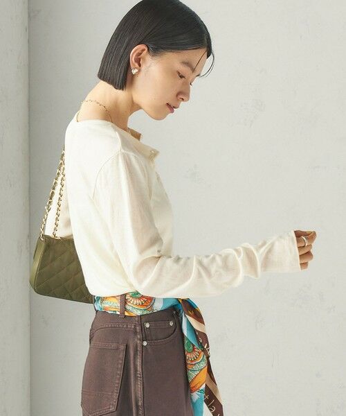 SHIPS / シップス カットソー(半袖以外) | 《予約》【SHIPS別注】miller:シアー ヘンリー ネック ロング スリーブ TEE 26AW | 詳細8