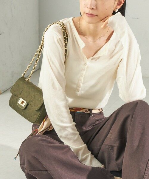 SHIPS / シップス カットソー(半袖以外) | 《予約》【SHIPS別注】miller:シアー ヘンリー ネック ロング スリーブ TEE 26AW(オフホワイト)