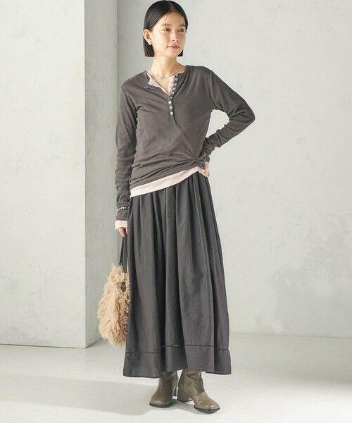 SHIPS / シップス カットソー(半袖以外) | 《予約》【SHIPS別注】miller:シアー ヘンリー ネック ロング スリーブ TEE 26AW | 詳細12