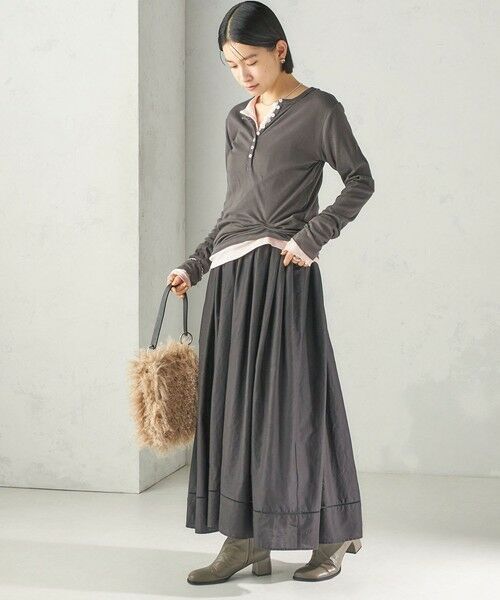 SHIPS / シップス カットソー(半袖以外) | 《予約》【SHIPS別注】miller:シアー ヘンリー ネック ロング スリーブ TEE 26AW | 詳細14