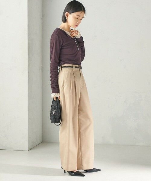 SHIPS / シップス カットソー(半袖以外) | 《予約》【SHIPS別注】miller:シアー ヘンリー ネック ロング スリーブ TEE 26AW | 詳細30
