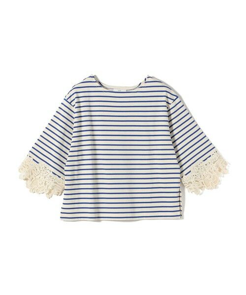 SHIPS / シップス カットソー（半袖以外） | 《予約》〈手洗い可能〉ボーダー 袖 レース ワイド プルオーバー | 詳細27