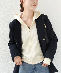 SHIPS / シップス パーカー | 《予約》【WEB限定】〈手洗い可能〉ブリスター ジャカード 裾 ドロスト パーカ