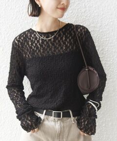 SHIPS / シップス カットソー（半袖以外） | 《予約》〈手洗い可能〉シュリンク レース ヘンリーネック 2WAY プルオーバー