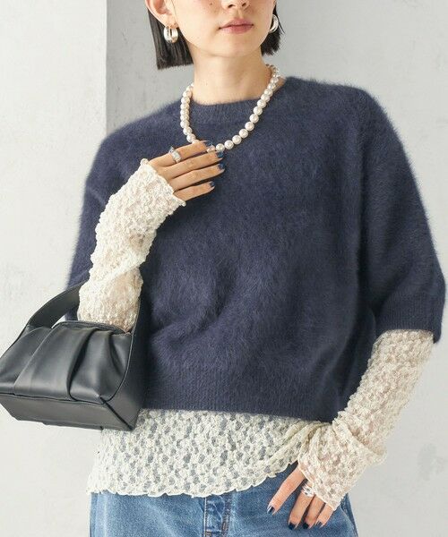 SHIPS / シップス カットソー（半袖以外） | 《予約》〈手洗い可能〉シュリンク レース ヘンリーネック 2WAY プルオーバー | 詳細13