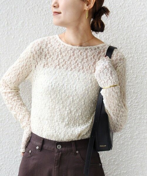 SHIPS / シップス カットソー（半袖以外） | 《予約》〈手洗い可能〉シュリンク レース ヘンリーネック 2WAY プルオーバー | 詳細19