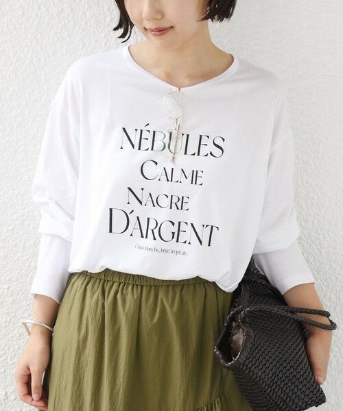 SHIPS / シップス カットソー（半袖以外） | 《予約》メルティ コットン ロゴ ロング スリーブ TEE（ホワイト系）