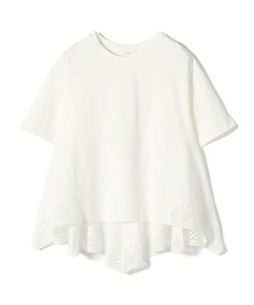 SHIPS / シップス カットソー | 〈手洗い可能〉DEPEND ポンチ トリム レース ドッキング プルオーバー（オフホワイト）