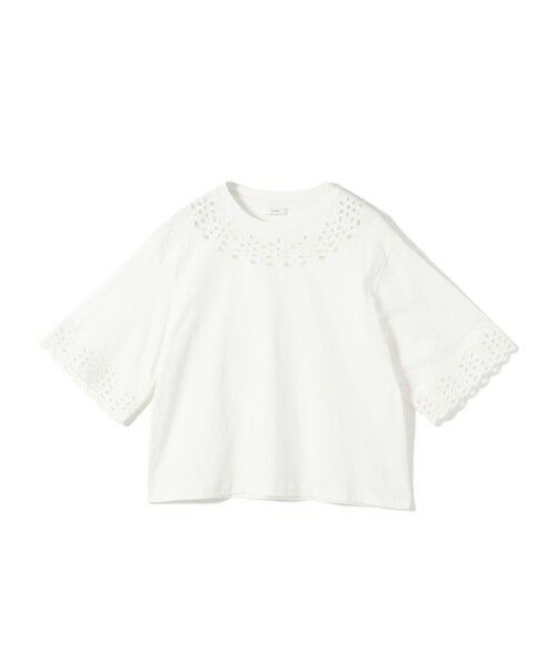 SHIPS / シップス Tシャツ | 《予約》フラワー モチーフ カットワーク レース ショート スリーブ TEE | 詳細8