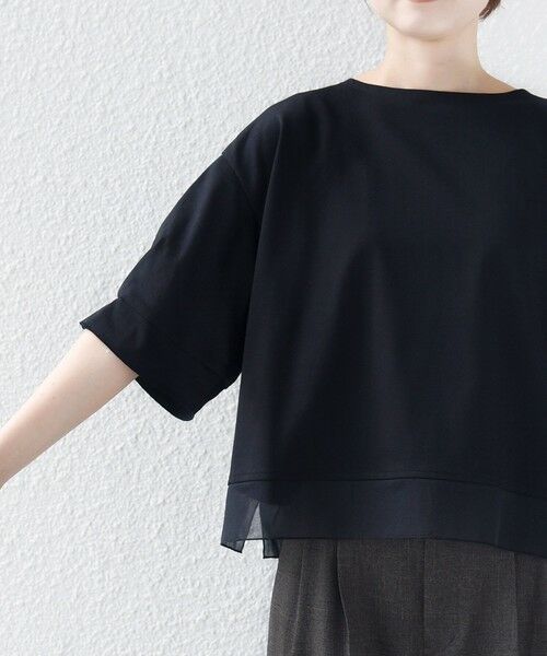 SHIPS / シップス カットソー | 〈手洗い可能〉シアー コンビ 袖 タック デザイン プルオーバー | 詳細20