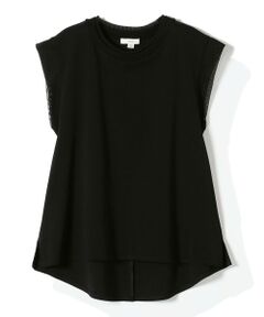 SHIPS / シップス カットソー | 〈手洗い可能〉チュール コンビ フレンチ プルオーバー