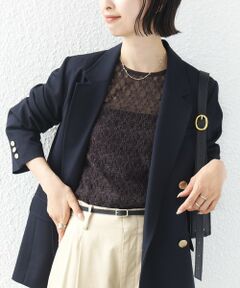 SHIPS / シップス カットソー | 〈手洗い可能〉ストレッチ フラワー レース TEE