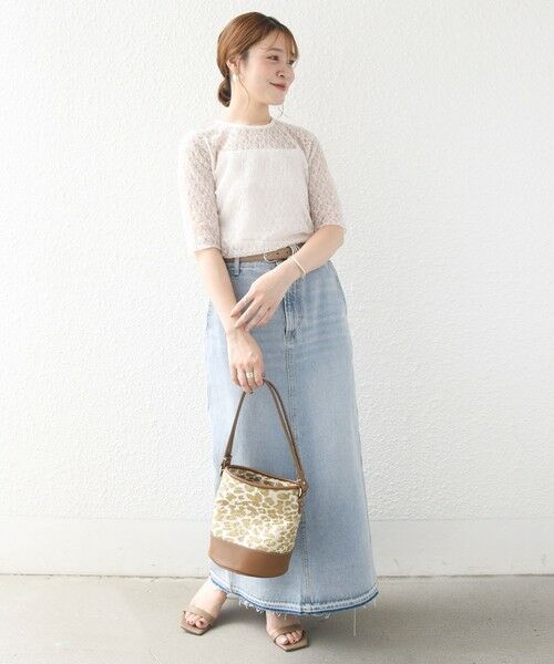 SHIPS / シップス カットソー | 〈手洗い可能〉ストレッチ フラワー レース TEE | 詳細1