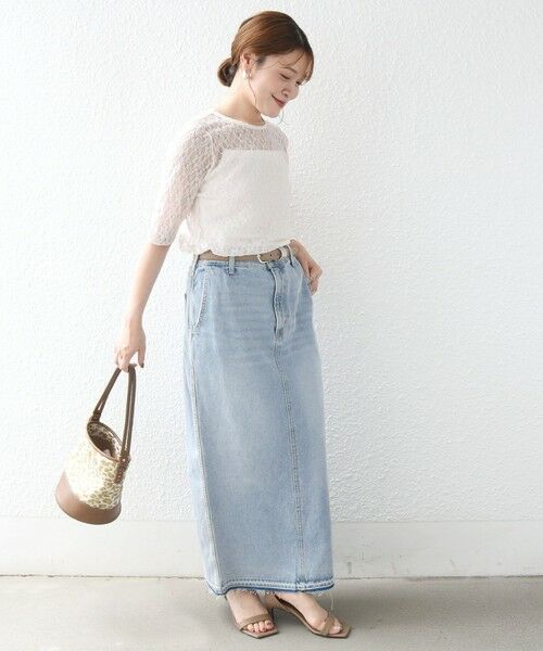 SHIPS / シップス カットソー | 〈手洗い可能〉ストレッチ フラワー レース TEE | 詳細2