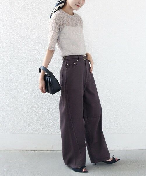 SHIPS / シップス カットソー | 〈手洗い可能〉ストレッチ フラワー レース TEE | 詳細12