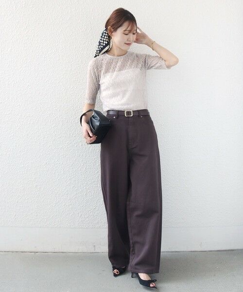 SHIPS / シップス カットソー | 〈手洗い可能〉ストレッチ フラワー レース TEE | 詳細10