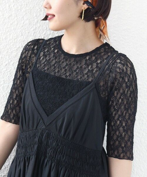 SHIPS / シップス カットソー | 〈手洗い可能〉ストレッチ フラワー レース TEE | 詳細24