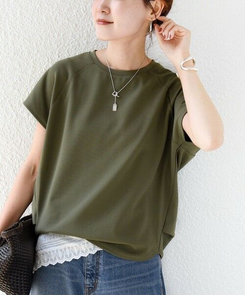 SHIPS / シップス カットソー | 〈接触冷感/UVカット/吸水速乾〉ジョーゼット サイド タック フォルム スリーブ プルオーバー | 詳細12