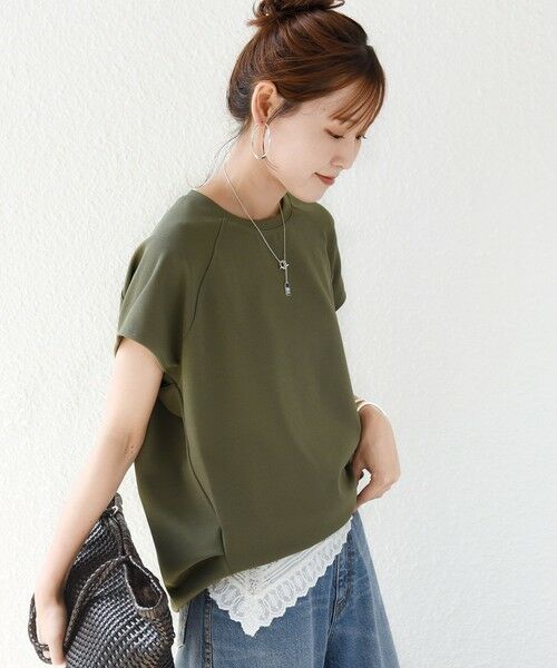 SHIPS / シップス カットソー | 〈接触冷感/UVカット/吸水速乾〉ジョーゼット サイド タック フォルム スリーブ プルオーバー | 詳細15