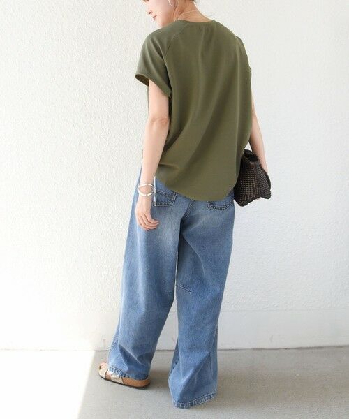 SHIPS / シップス カットソー | 〈接触冷感/UVカット/吸水速乾〉ジョーゼット サイド タック フォルム スリーブ プルオーバー | 詳細10