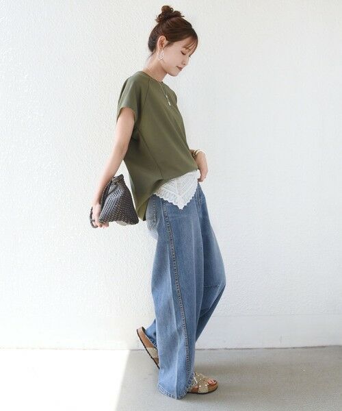 SHIPS / シップス カットソー | 〈接触冷感/UVカット/吸水速乾〉ジョーゼット サイド タック フォルム スリーブ プルオーバー | 詳細11