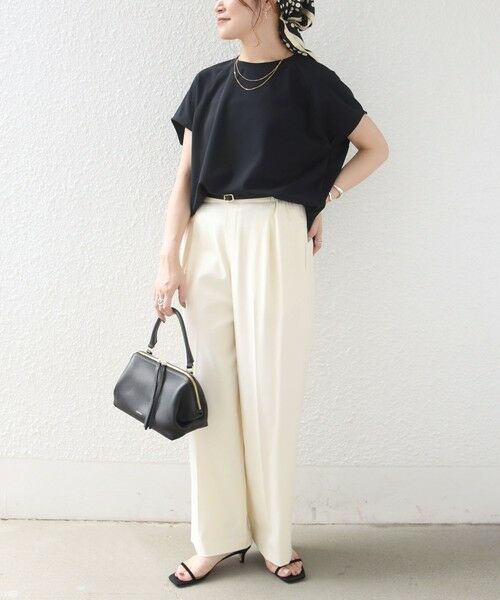 SHIPS / シップス カットソー | 〈接触冷感/UVカット/吸水速乾〉ジョーゼット サイド タック フォルム スリーブ プルオーバー | 詳細24