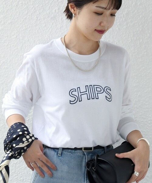 SHIPS / シップス Tシャツ | 《予約》【WEB限定】 SHIPS ラウンド プリント ロゴ ロングスリーブ TEE | 詳細5