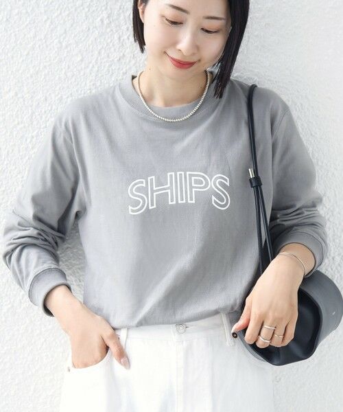 SHIPS / シップス Tシャツ | 《予約》【WEB限定】 SHIPS ラウンド プリント ロゴ ロングスリーブ TEE | 詳細22