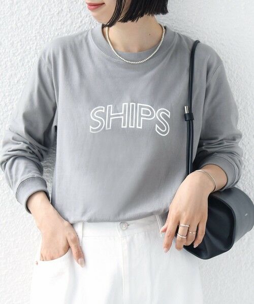 SHIPS / シップス Tシャツ | 《予約》【WEB限定】 SHIPS ラウンド プリント ロゴ ロングスリーブ TEE | 詳細23