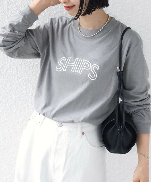 SHIPS / シップス Tシャツ | 《予約》【WEB限定】 SHIPS ラウンド プリント ロゴ ロングスリーブ TEE | 詳細24