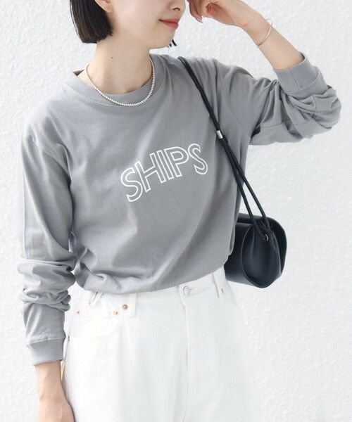 SHIPS / シップス Tシャツ | 《予約》【WEB限定】 SHIPS ラウンド プリント ロゴ ロングスリーブ TEE | 詳細25