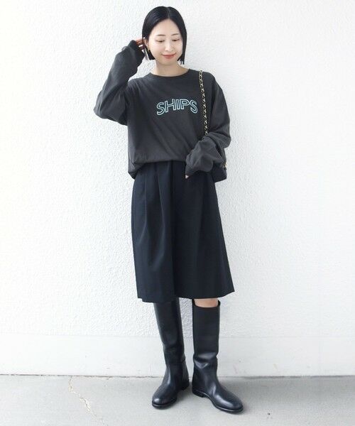 SHIPS / シップス Tシャツ | 《予約》【WEB限定】 SHIPS ラウンド プリント ロゴ ロングスリーブ TEE | 詳細28