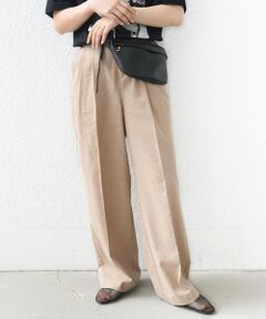 SHIPS / シップス スラックス・ドレスパンツ | 〈手洗い可能〉麻混 シャンブレー ピケ 2タック パンツ