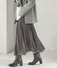 SHIPS / シップス ロング・マキシ丈スカート | 《予約》〈手洗い可能〉シアー メモリー ギャザー スカート