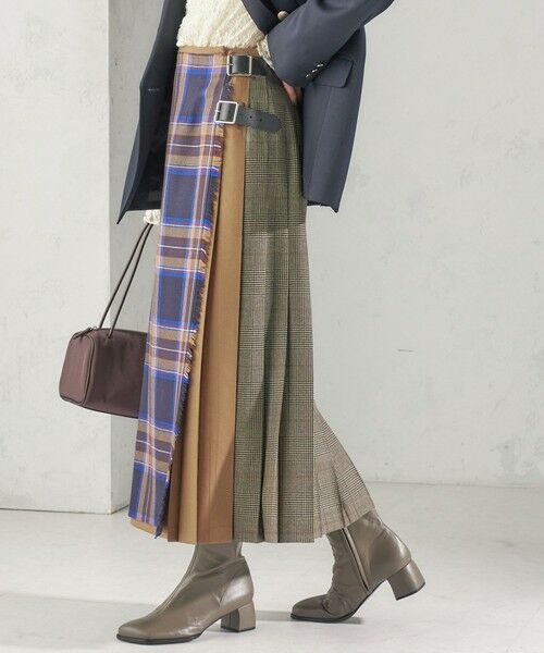 SHIPS / シップス ロング・マキシ丈スカート | 《予約》【SHIPS別注】O’NEIL OF DUBLIN:パッチワーク ファッション ロング キルト（キャメル）