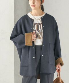 SHIPS / シップス その他アウター | 《予約》セミ 梳毛 配色 リバーシブル ノーカラー コート