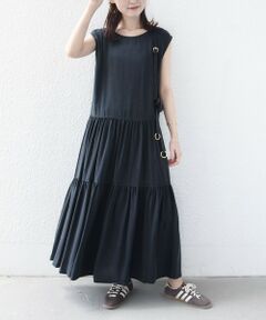 SHIPS / シップス ロング・マキシ丈ワンピース | 〈手洗い可能〉前後 2WAY ティアード ワンピース