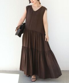 SHIPS / シップス ロング・マキシ丈ワンピース | 〈手洗い可能〉前後 2WAY ティアード ワンピース