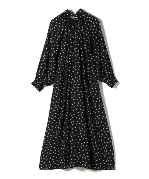 SHIPS / シップス ロング・マキシ丈ワンピース | Fanaka:〈手洗い可能〉ドット プリント ロング スリーブ ワンピース | 詳細3