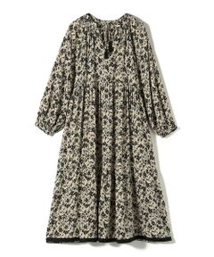 SHIPS / シップス ロング・マキシ丈ワンピース | Fanaka:〈手洗い可能〉モノトーン プリント ワンピース