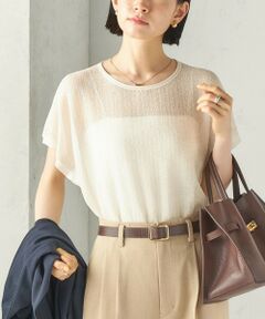 SHIPS / シップス ニット・セーター | 《予約》〈手洗い可能〉ラメ シアー フレンチスリーブ ニット プルオーバー