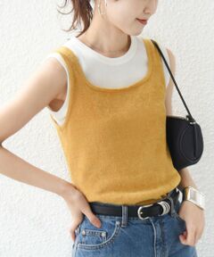 SHIPS / シップス タンクトップ | 《予約》〈手洗い可能〉ミニシャギー 前後 2WAY スクエア ニット タンク