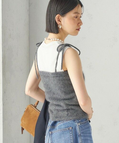 SHIPS / シップス キャミソール・チューブトップ | 《予約》杢 フォックス カシミヤ チューブ トップ | 詳細8