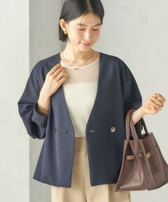 SHIPS / シップス ノーカラージャケット | 《予約》〈手洗い可能〉フレンチ ツイル ドルマン ジャケット