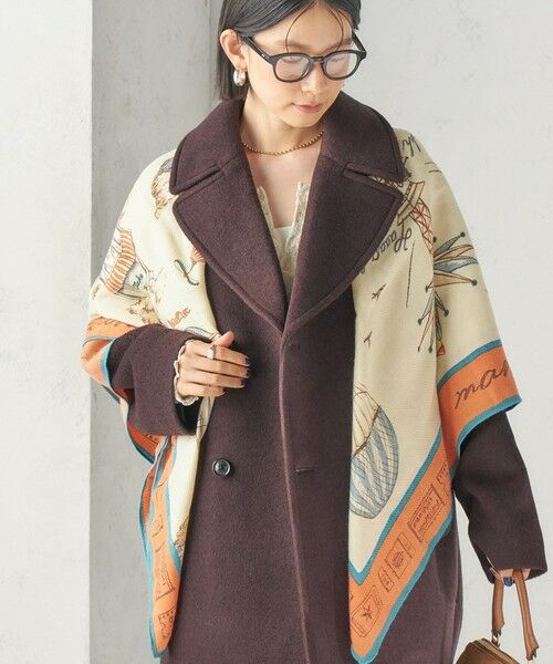 SHIPS / シップス マフラー・ショール・スヌード・ストール | 《予約》manipuri: 120*120 STOLE 26AW（オレンジ）